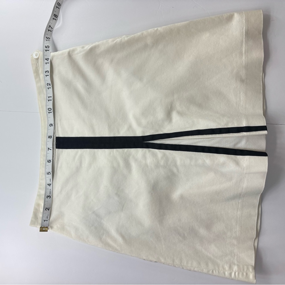 Vintage Ralph Lauren Golf White Cotton A-Line Skirt with Black Center Stripe - Picture 8 of 8